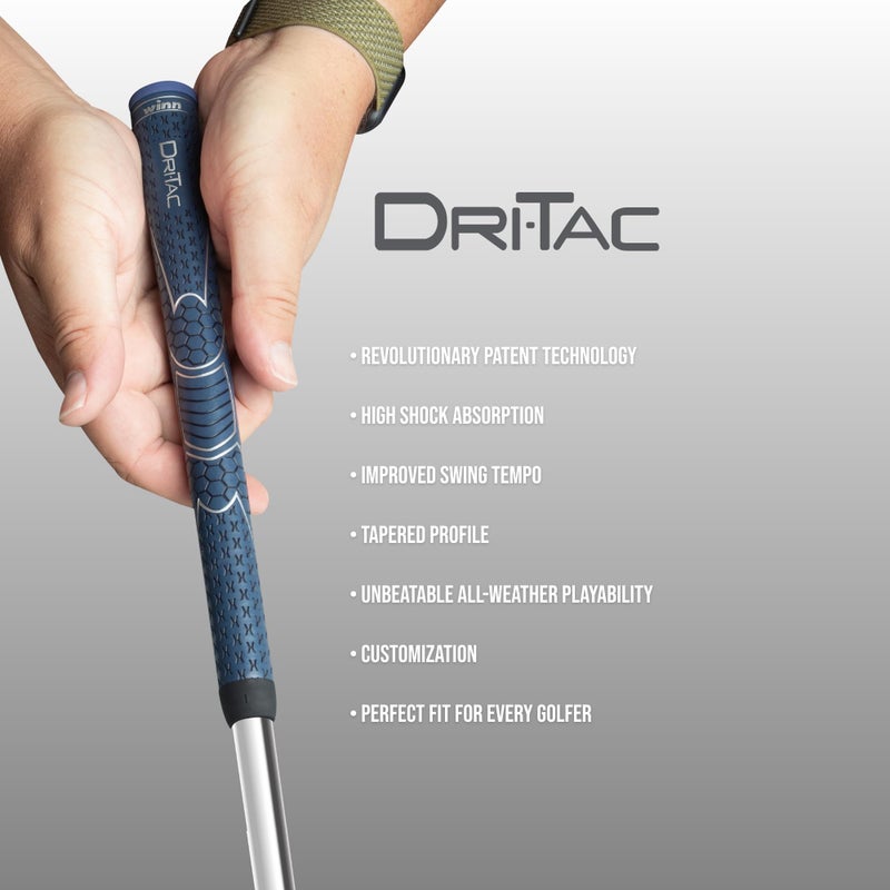 Winn DRI-TAC MIDSIZE Golf Grip  Non-Slip & Cushioned Comfort  Moisture-Wicking  Shock Absorption  AVS Technology  Lighter Grip Pressure  All-Weather Playability  Premium Polymer Material - Image 5